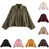 Generico Bomber Corto da Donna in Finta Pelle Scamosciata con Risvolto con Zip Elegante Moto Bomber Casual Softshell in Finta Pelle Giacche Primavera Inverno Caldo Giacca Maniche Lunghe Moda Camoscio