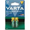 VARTA Pile AA, ricaricabili, confezione da 2, Recharge Accu Solar, batteria ricaricabile, 800 mAh Ni-MH, pronte all'uso, sviluppate per le luci solari da giardino