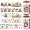 GOMAKERER 10 Fogli Adesivi per Trasferimento UV DTF Cup Wrap, Decalcomanie da Strofinare A Tema Lettura, Fiori, Farfalle, Impermeabili, Decorazione per Tazze, Bottiglie, Bevande, Marmellate, Torte