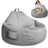 MeYuxg Pouf XL, Bean Bag per adulti, Solo Rivestimento (Senza Imbottitura),100 x 120 cm, per Pouf Sacco Adultes con chiusura lampo, per esterni Living Room Decor (Grigio Chiaro)
