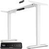 Desktronic Telaio per scrivania regolabile in altezza - Scrivania elettrica regolabile con doppio motore silenzioso e touch screen - Alta capacità di carico - Bianco