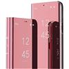 MRSTER Samsung Galaxy S20 Fe 5G Cover, Mirror Clear View Standing Cover Full Body Protettiva Specchio Flip Custodia per Samsung Galaxy S20 Fe 2020. Flip Mirror: Rose Gold