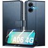 Mofurd Cover per Samsung Galaxy A06 4G (Non per 5G) Libro in Pelle PU, [con 2 Pezzi Pellicola Vetro Temperato] Custodia Portafoglio Antiurto [Blocco RFID] [Funzione di Supporto] [Slot Schede], Blu