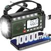 PRUNUS J-924 Radio Portatile Emergenza Solare FM, Radiolina a Manovella Dinamo con Batteria da 10000 mAh, Radio a Pile con Torcia e Luce da Lettura/Allarme SOS per Ourdoor, Emergenza (Verde)