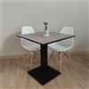 Generico TAVOLO BAR | BISTROT | RISTORANTE QUADRATO CON PIEDE CENTRALE 60/70/80 cm colori assortiti (ROVERE CAPRI - NERO, 60X60)