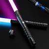 KYWLCO Spada Laser-2 Pezzi per Bambini Lightsaber RGB 15 Colori Ricaricabile USB-C Effetti Sonori FX, 4 modalità di Duello, Spade Laser Collegabili in Metallo-Cosplay,Halloween (2 Pc Nero 78cm)