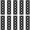 Jttxiu Connettore piatto, 10 pezzi piastra forata, 145 x 40 mm piastra in legno, supporto in lamiera forata in acciaio, ferro piatto nero, piastra di connessione, staffa metallica per mobili