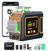 CIGMAN Livella Laser, CIGMAN con controllo intelligente tramite App, 3x360° autolivellante, con display LCD, laser a linee verdi per interni e cantieri edili, Gamma di Lavoro: 30M(CM-S03)