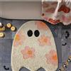 BSITSSS Zerbino di Halloween, Fantasma Zerbini Halloween, Modello di Fiori Tappeto Esterno, Tappeti da Esterno per La Decorazione, Tappetino Ingresso per Interno ed Esterno, Camera, Studio, Bagno
