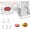 Ysislybin Pressa per Hamburger, Macchina per Smash Burger Press Automatica, Processore per la Formatura di Carne con 5 Tubi Adattatori