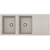 Elleci Easy 500 LGY50039 Lavello 2 vasche con gocciolatoio Reversibile Sopratop 116 x 50 cm finitura Granitek Bianco Soft 39