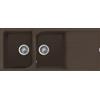 Elleci Ego 500 LGE50078 Lavello 2 vasche con gocciolatoio Reversibile Sopratop 116 x 50 cm finitura Granitek Espresso 78