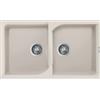 Elleci Ego 400 LGE45039 Lavello 2 vasche Sopratop 86 x 50 cm finitura Granitek Bianco Soft 39