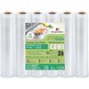 KitchenBoss Rotolo Sottovuoto Alimenti 6 Rotoli 28x300cm：Sacchetti Sottovuoto Alimenti per Macchina Sottovuoto e Cottura Sous Vide, Buste Sottovuoto Alimenti Adatti per Conservazione Alimenti