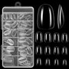 cobee Press on Nails, 120 pezzi PMMA Clear Nail Tips a mandorla Tips per unghie artificiali corte ovali rotonde per estensioni delle unghie finte a copertura totale con scatola,10 dimensioni