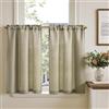 TOPICK Tenda Cucina Tende Corte Piccole Brise Vento, Taupe 65x90 cm 2 Pannelli con Passante per Traversa Per Finestra, Armadio, Mobile Basso, Camera e Copertura Sotto Lavandino