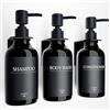 HCYWOC Dispenser di shampoo per parete doccia, dispenser di shampoo e balsamo con 16 etichette impermeabili, dispenser di sapone da doccia senza trapano, dispenser di sapone da doccia da parete, 500