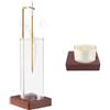 Luckwaii Porta Incenso per Bastoncini Brucia Incenso di Legno Vetro Supporto per Bastoncini di Incenso Rimovibile Raccoglitore Cenere Legno Sottosopra per Meditazione Yoga