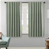 Tenger Home® Tende con passanti e nastro arricciato tenda oscurante decorativa sipario opaco tenda con passanti tenda a nastro (Verde salvia, 100 x 150 cm)