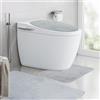 ASelected Set di 3 tappeti da bagno, 50 x 80 cm, morbidi tappeti da bagno, a pelo lungo, antiscivolo, con coperchio per WC, colore: grigio scuro