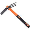LUBAN Doppia Zappa con Lama forgiata per impieghi gravosi e Impugnatura ergonomica Antiscivolo Rastrello a Doppia Testa da 38,5 mm/15 Pollici per Giardinaggio Caccia Paesaggio all'aperto