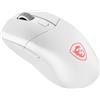 MSI Mouse Gaming MSI VERSA 300 WIRELESS WHITE - 2,4 GHz / Bluetooth 5.3 / USB 2.0, 60 grammi, Sensore ottico PixArt, Bianco