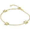 MIORE Kids Bracciale per bambini con 3 farfalle in oro giallo 375, lunghezza 14 cm (12 cm + 2 cm di estensione)