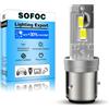 SOFOC BA21D Lampadina Led 500% Più Luminosa Dei Fari Alogeni Per Moto Bianco DC 12V-18V 60W 4000Lm Design Con Fascio Alto E Basso Plug & Play 1Pcs
