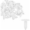 Unifizz 40 rivetti in plastica con diametro del foro da 4,5 mm, rivetti di fissaggio per pannelli, colore bianco, per auto
