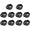 HALJIA 10PCS Portable 3 V CR2032 CR2025 generale Coin batteria a bottone presa adattatore clip Holder contenitore box case nero
