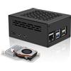 Geekworm Raspberry Pi 5 Case with Active Cooler Support Top PCIe M.2 NVMe Adapter X1001 / X1004 / X1003 / X1012 / X1015 / X1000 / M901 / M300 (P579-H500)