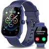 STECEi Smartwatch Uomo Donna, Schermo Curvo HD da 1,95'' Orologio Smartwatch con Effettua/Risposta Chiamate, 112 Sportive Smart Watch con Contapassi/Sonno/Cardiofrequenzimetro, Impermeabile IP68, Blu