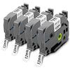 Pristar 4X Pristar 12mm x 8m Clear Compatibile Nastro per Tze-131 Tze131 Tz-131 Tz131 Nero su Trasparente per PT-1000 1010 H100R H100LB H105 E100 E110 H107B H100LB H101C D200 D450 D210VP P750W