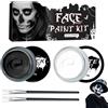 HASAIKA® Trucchi Bianco e Nero per Viso Halloween, Trucco per Il Viso di Halloween, kit di vernici per il corpo e il viso bianco e nero, vernici per il corpo per feste a tema cosplay, teatro artistico