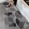 BWBIKE Set di Tappeti da Cucina Tappetini in Piedi in Moquette Lavabili Set di Tappeti da Pavimento Antiscivolo in Microfibra da 2 pezzi, 40 x 60 cm + 40 x 120 cm, Rhombus-Upgrate