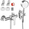QINGZY Rubinetto per Doccia, Miscelatore Monocomando per Doccia, Miscelatore da Parete 304 in Acciaio Inox, Rubinetto Miscelatore Bagno Per Bagno Doccia Vasca G1/2 Con offione