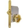 bricoleva.it Kit Serratura Porta Scorrevole Rosetta Tonda Con Chiave, Maniglia con Serratura per Porta Scorrevole (Colore Ottone Lucido)