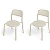 Fatboy - Set di 2 sedie impilabili Toní - Beige - Alluminio - Designer Erik Stehmann