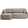 La Forma Divano letto Laira 3 posti in ciniglia tortora con chaise longue sinistra 246 cm FSC Mix Credit