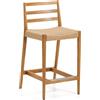 La Forma Sgabello Analy schienale legno massello di rovere finitura tono naturale e seduta corda 65 cm FSC 100%.
