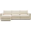 La Forma Divano modulare Alea 4 posti sfoderabile in ciniglia chaise longue sinistra écru 310 cm