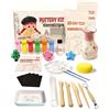 cycletour Kit Argilla Senza Cottura, 1 kg Argilla Senza Cottura Include 20 ML Vernidas Lucido Trasparente, 6 Attrezzi Ceramica. Kit Ceramica Fai Da Te Adatto a Principianti e Adulti