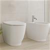 GEBERIT COPPIA SANITARI VASO BIDET E COPRIVASO RALLENTATO GEBERIT ACANTO A TERRA RIMFREE