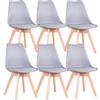 Uderkiny Set di 6 Sedie da Sala da Pranzo, Sedie Scandinave, Gambe in Legno Massello, Design Nordico ergonomico, Ideale per Sala da Pranzo, Soggiorno, Cucina, Camera da Letto (Grigio, 6)