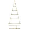 vidaXL Albero di Natale in Metallo con Supporto Oro 150 cm, Albero di Natale in Metallo Moderno per Soggiorno, Decorazione Festiva, Ornamento Chic, arredo Indoor Unico