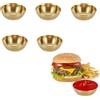 Niaciswe Rotonde Ciotole Dorate 6 Pezzi Mini Ciotola Metallo Ciotoline da Snack Rotonde d'Oro Ciotola per Spezie Dorata Ciotole per Salse Sushi Immersione Ciotole per Salsa di Soia, Ketchup, Spezie