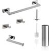Inda Set accessori bagno a muro Lea cromo lucido (porta asciugamani 51 cm)