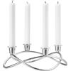 GEORG JENSEN Candeliere Season 4 Fiamme Acciaio Inox Lucidato a Specchio