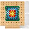Dinhauyon Tavola Blocco Uncinetto Piazza 20 x 20 cm, Bordo Scheda Uncinetto Fatto Mano per Progetti Lavoro Maglia, Blocco Uncinetti con 20 Perni Acciaio Inossidabile, 5 Aghi Occhio Grande y 1 Base Supporto