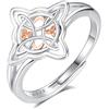 AEONSLOVE Anello Nodo della Strega Argento 925 Donna Anello Nodo Regolabile Anelli Celtica Argento 925 con Triskele Anelli Celtici Aperti Nodi delle Streghe